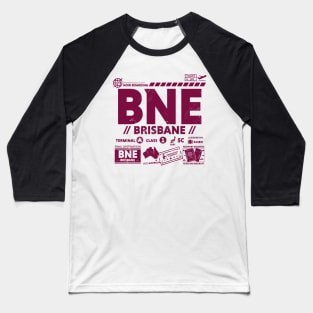 Vintage Brisbane BNE Airport Code Travel Day Retro Travel Tag Australia B Baseball T-Shirt